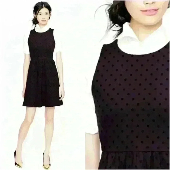 J.CREW Ponte Knit Velvet Polka Dots Sheath Dress - Picture 1 of 9
